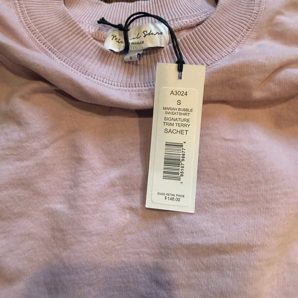 Michael Stars Mariah Bubble Sweatshirt in Sachet (dusty pink color) Small NWT - Picture 4 of 6